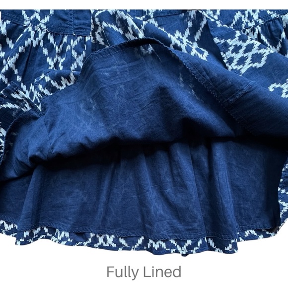 NWT ANTHROPOLOGIE RIMBAUD COTTON SKIRT TASSEL TIE NAVY BLUE & WHITE | MEDIUM - Picture 4 of 11